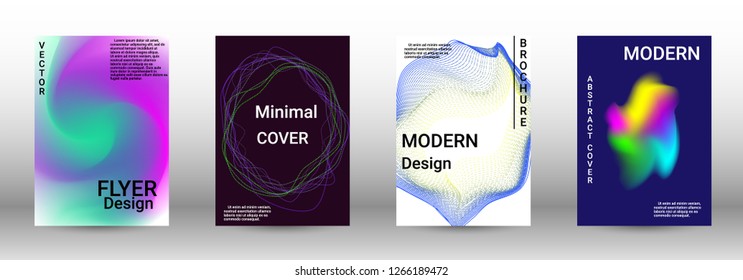 Abstract cover. Modern design template. Creative sound backgrounds from abstract lines, gradient wave, halftone to create a fashionable cover, banner, poster, booklet.