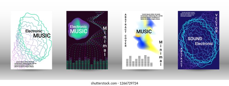 Abstract cover. Modern design template. Creative sound backgrounds from abstract lines, gradient wave, halftone to create a fashionable cover, banner, poster, booklet.