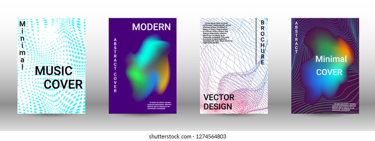 Abstract cover. Modern design template. Creative sound backgrounds from abstract lines, gradient wave, halftone to create a fashionable cover, banner, poster, booklet.