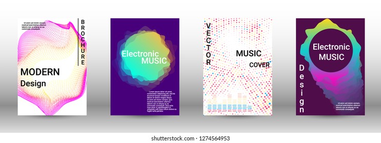 Abstract cover. Modern design template. Creative sound backgrounds from abstract lines, gradient wave, halftone to create a fashionable cover, banner, poster, booklet.