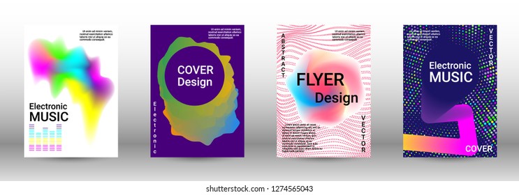 Abstract cover. Modern design template. Creative sound backgrounds from abstract lines, gradient wave, halftone to create a fashionable cover, banner, poster, booklet.
