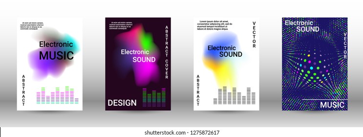 Abstract cover. Modern design template. Creative sound backgrounds from abstract lines, gradient wave, halftone to create a fashionable cover, banner, poster, booklet.