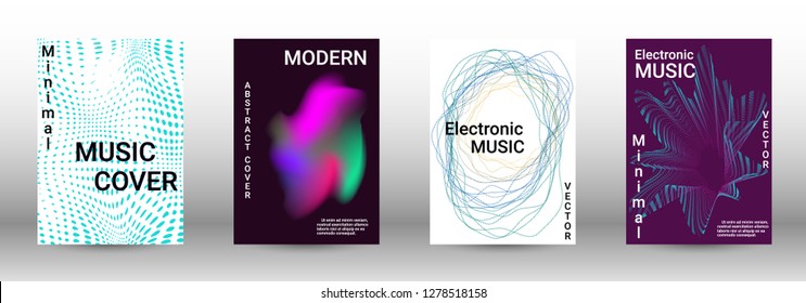 Abstract cover. Modern design template. Creative sound backgrounds from abstract lines, gradient wave, halftone to create a fashionable cover, banner, poster, booklet.