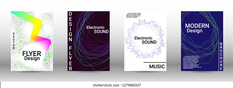 Abstract cover. Modern design template. Creative sound backgrounds from abstract lines, gradient wave, halftone to create a fashionable cover, banner, poster, booklet.