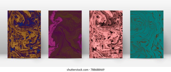 Abstract cover. Modern design template. Admirable suminagashi marble. Mesmeric trendy abstract cover. Vector illustration.