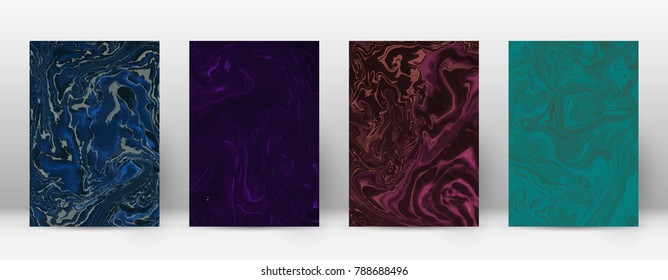 Abstract cover. Modern design template. Actual suminagashi marble. Noteworthy trendy abstract cover. Vector illustration.