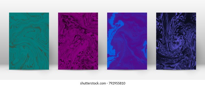 Abstract cover. Modern design template. Alive suminagashi marble. Incredible trendy abstract cover. Vector illustration.