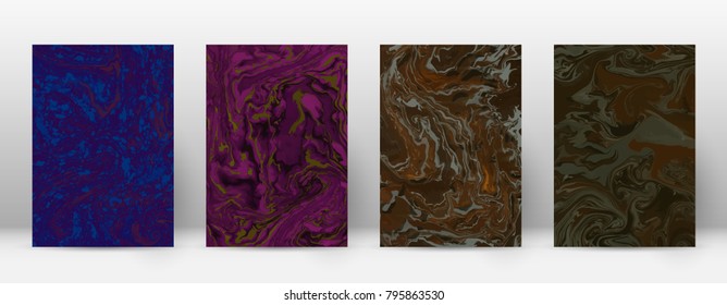 Abstract cover. Modern design template. Adorable suminagashi marble. Fascinating trendy abstract cover. Vector illustration.