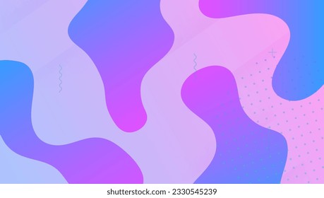 Abstract Cover. Modern Pattern. Flow Colorful Invitation. Flat Landing Page. Graphic Concept. Wavy Fluid Background. Business Flyer. Blue Vibrant Shape. Magenta Abstract Cover