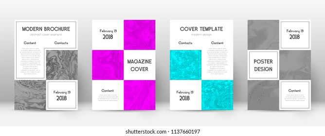 Abstract cover. Neat design template. Suminagashi marble business poster. Neat trendy abstract cover. Business vector illustration.