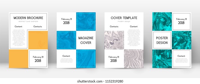 Abstract cover. Optimal design template. Suminagashi marble business poster. Optimal trendy abstract cover. Business vector illustration.
