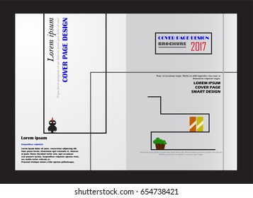 Abstract cover page and brochure with lined design.