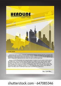 Abstract cover page with city and business design.