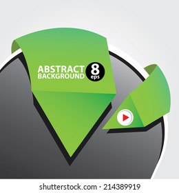 abstract cover page design template with green ribbon