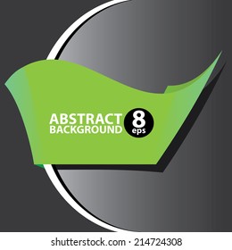 abstract cover page design template with green ribbon. vector web layout or banner for text