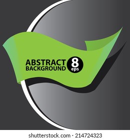 abstract cover page design template with green ribbon. vector web layout or banner for text