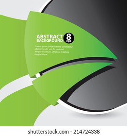 abstract cover page design template with green ribbon. vector web layout or banner for text
