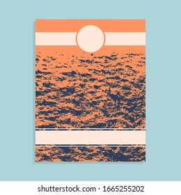 Abstract cover page template. Orange and dark blue colors. Magazine Cover Layout. Book or Report booklet. Business Flyer Layout with abstract lines.