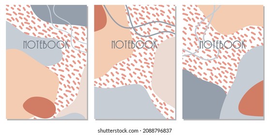 Plantillas de portada abstractas. Aplicable a cuadernos, planificadores, folletos, libros, catálogos.