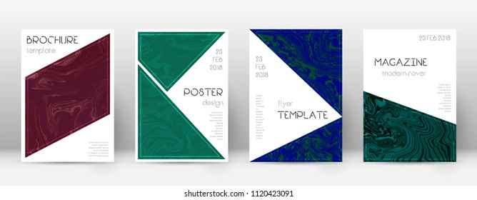 Abstract cover. Popular design template. Suminagashi marble triangle poster. Popular trendy abstract cover. Business vector illustration.