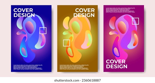 Abstract cover and poster design with gradient and modern soft color