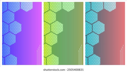 Conjunto de carteles de cubierta Abstractas Fondo poligonal geométrico concepto de tecnología moderna colorul cubierta de Anuncio Fondo de pantalla