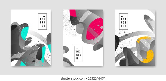 Diseño abstracto de la plantilla de carteles de portada con colección de texturas de patrón de roca. Vector Eps 10.
