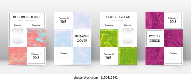 Abstract cover. Pretty design template. Suminagashi marble business poster. Pretty trendy abstract cover. Business vector illustration.