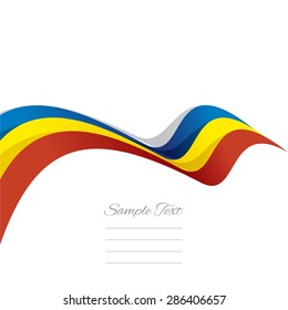 Abstract cover Romanian ribbon white background vector