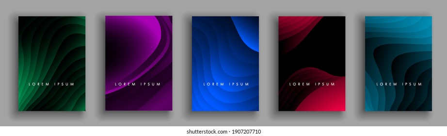 Abstract cover set. background or pattern with smooth waves. vector design. eps 10
