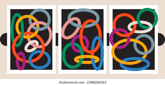 Cubierta abstracta con círculo en varios colores. Ilustración vectorial dibujada a mano.