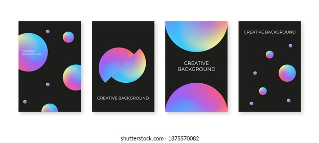 Abstract cover set with colorful 3d circle shapes