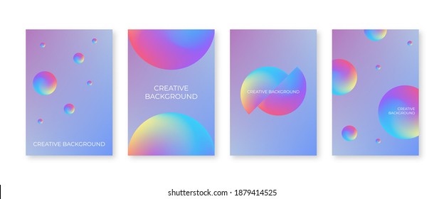 Abstract cover set with colorful 3d circle shapes