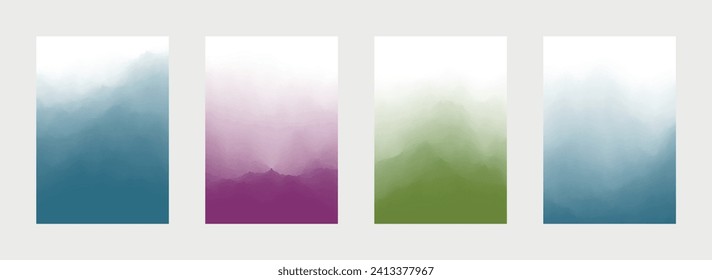 Abstract Cover Set. Colorful Backdrop. Paint Background. Fade Texture. Vector illustration