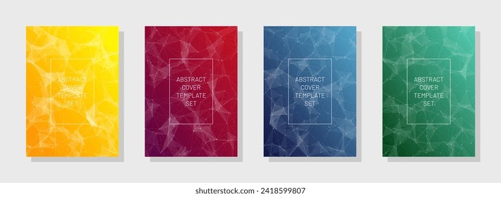 Abstract Cover Set. Colorful Engineering Pattern. Modern Science Design. Technology Gradient Texture. Vector