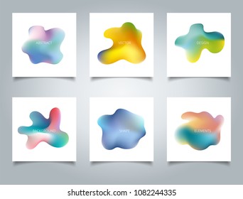 Abstract cover set colorful gradient liquid and fluid shapes composition background. Futuristic design. Vector illustration