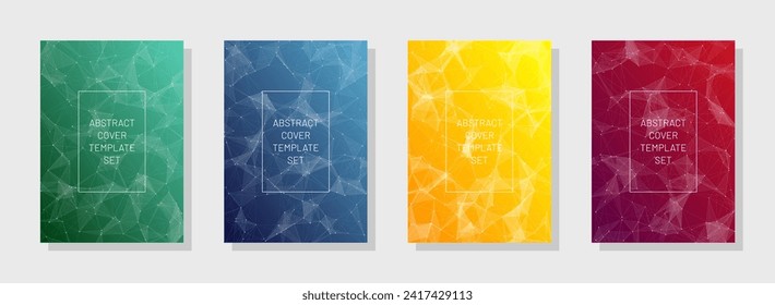 Abstract Cover Set. Colorful Science Design. Gradient Background. Modern Technology Texture. Vector
