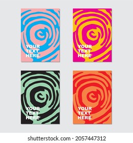 Conjunto de cobertura abstracta. Composición espiral fría. Vector