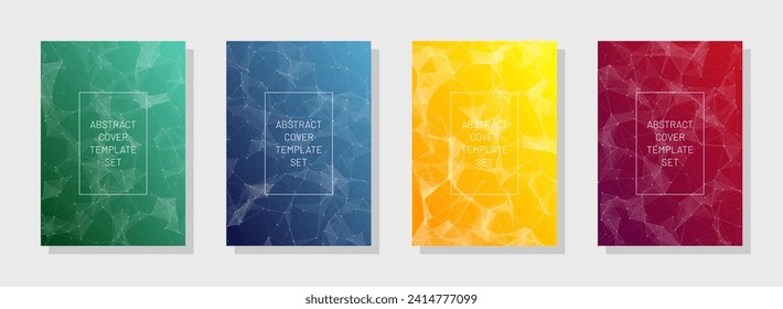Abstract Cover Set. Engineering Modern Texture. Gradient Background. Colorful Science Design. Vector