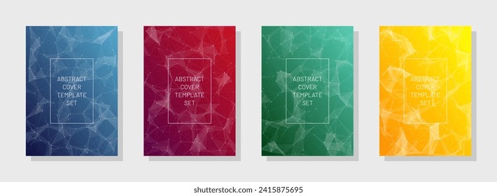 Abstract Cover Set. Gradient Science Backdrop. Network Modern Background. Colorful Technology Pattern. Vector