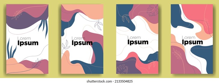 abstract cover set. minimal shape background. modern design