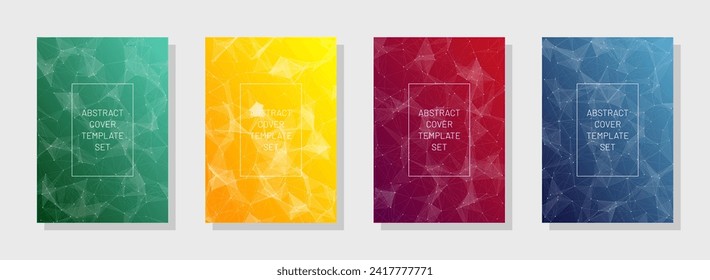 Abstract Cover Set. Modern Pattern. Gradient Science Design. Engineering Colorful Backdrop. Vector