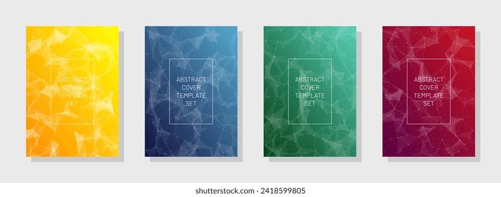 Abstract Cover Set. Modern Pattern. Science Texture. Engineering Colorful Background. Vector