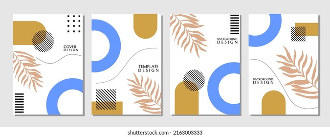 Abstract cover set with natural aesthetic style. geometric background design for book cover, annual, poster