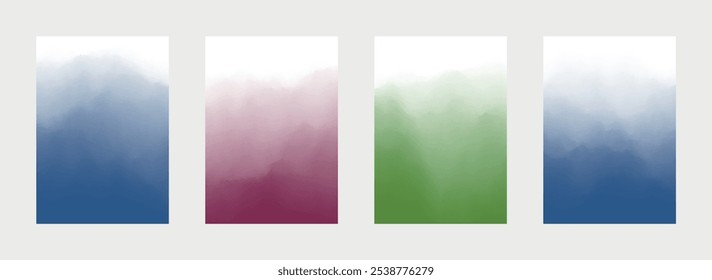 Abstract Cover Set. Paint Backdrop. Gradient Texture. Smooth Background. Vector illustration