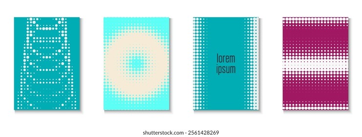 Abstract Cover Set. Summer Art In Minimal Design. Futuristic Elements On Flat Page. Line Flyer. Minimalist Book Pattern. Geometric Graphic Texture. Trendy Abstract Cover