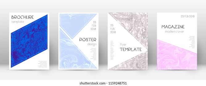 Abstract cover. Shapely design template. Suminagashi marble triangle poster. Shapely trendy abstract cover. Business vector illustration.