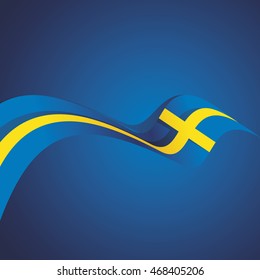 Abstract cover Sweden flag ribbon banner vector background