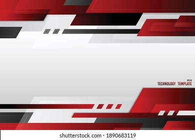 Abstract cover technology template design of gradient red black and white header. Design for modern decorative copy space of text background. illustration vector 