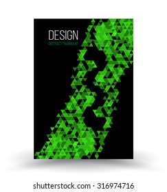 Abstract cover template background with triangle shapes. Vector illustration.